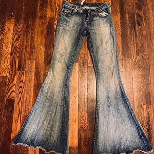 Free People Distressed Denim Super Flare - RARE